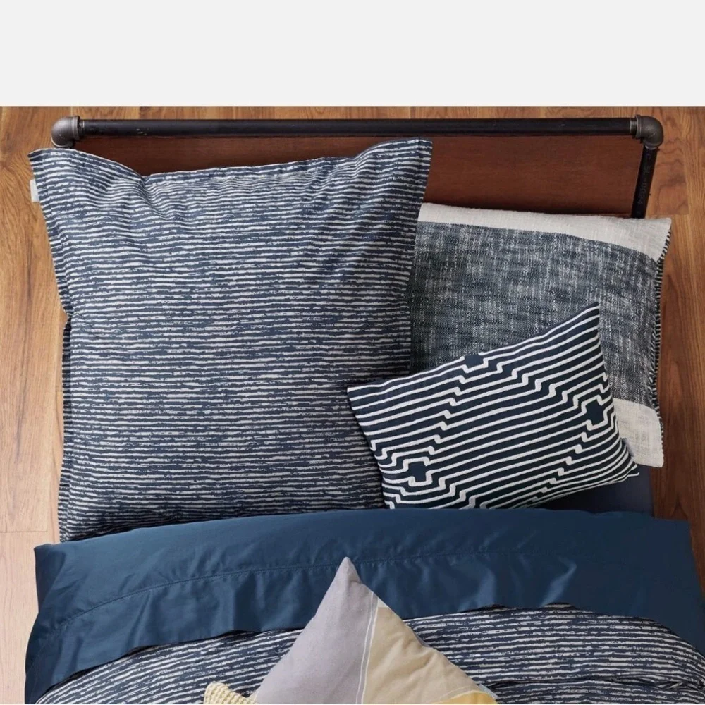 Kas Room Blue and White Striped South Hampton Collection Euro Sham 26” x 26”